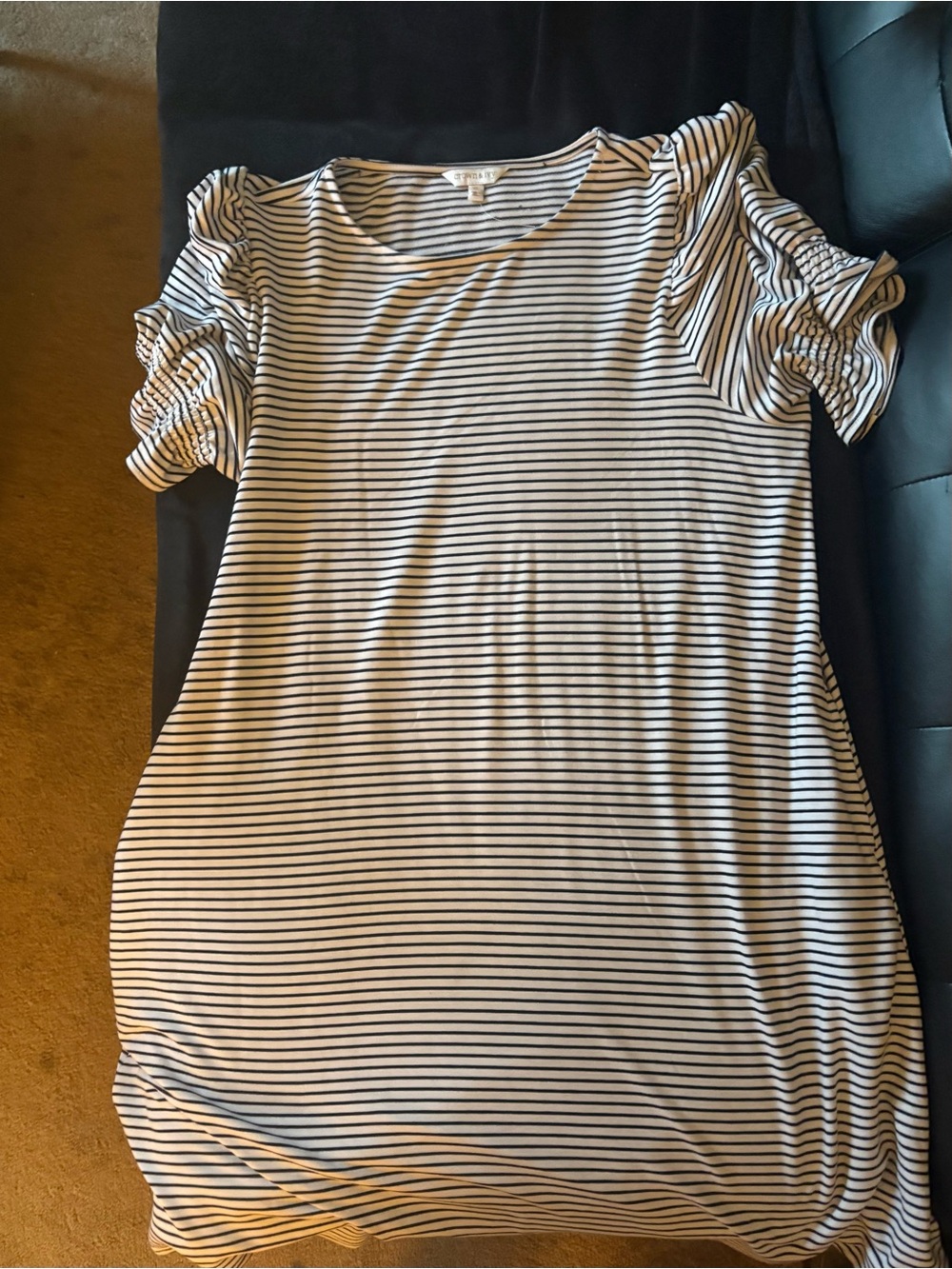 crown & ivy Navy and White Striped Mini Dress